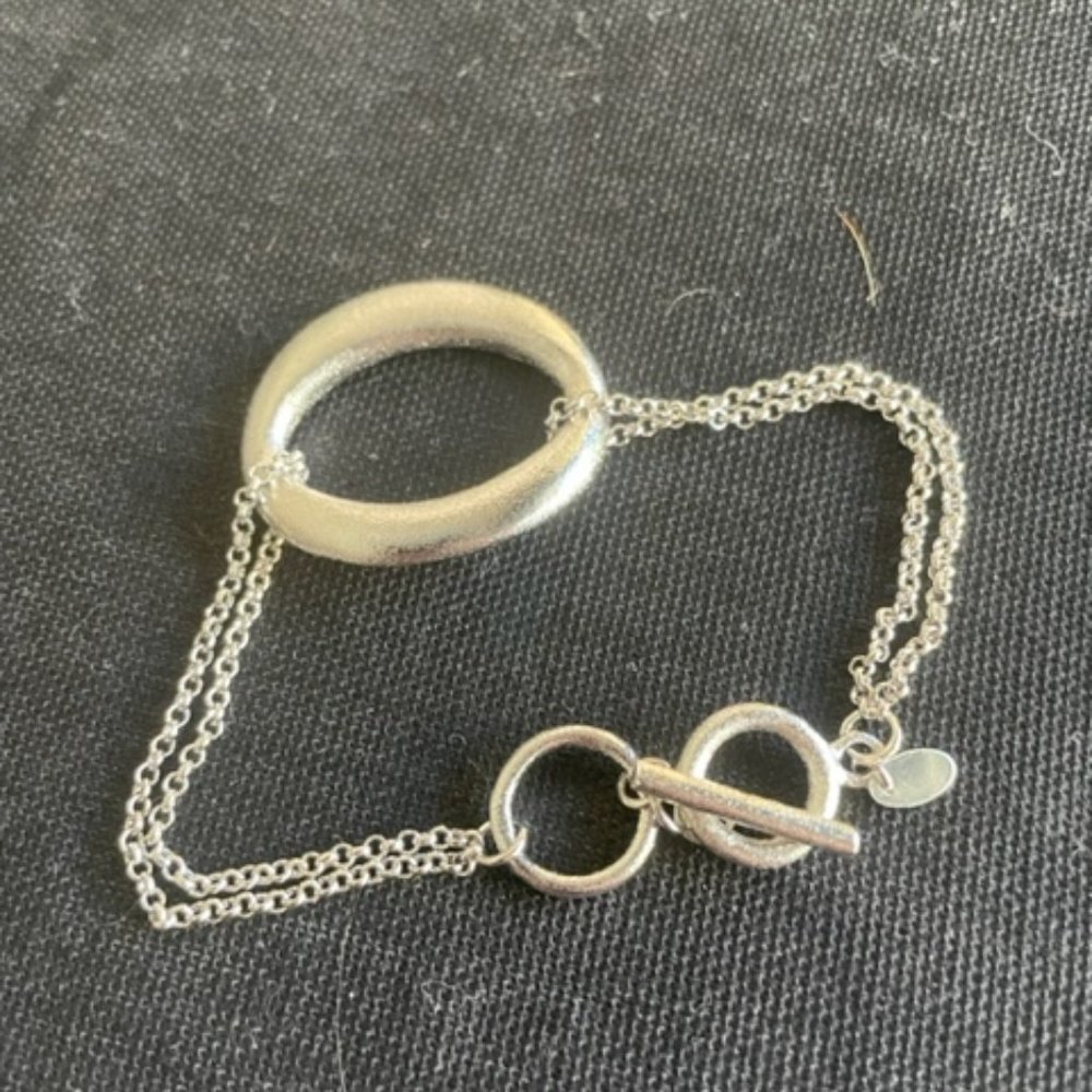 Rivka Friedman silver satin oval bracelet, new with tags 18k NWT
